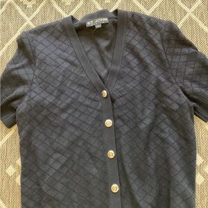 St. John Black Cardigan with Gold Buttons Size L